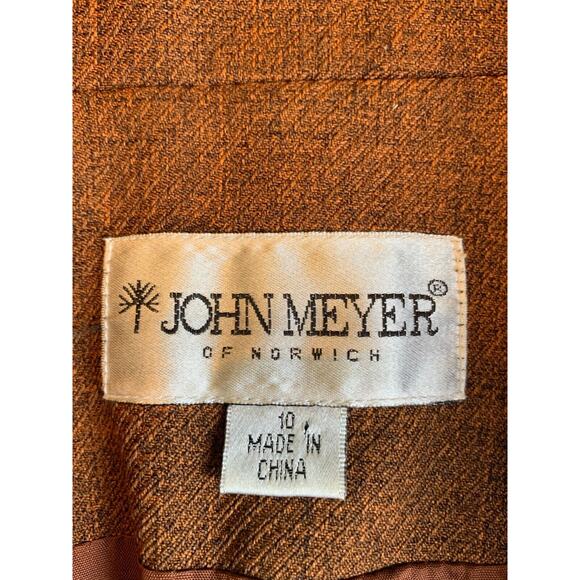 JOHN MEYER BROWN LONG LINE PANT SUIT BEADED EMBROIDERED SIZE 10 - Picture 13 of 16